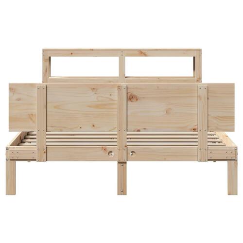 Sengeramme med sengegavl 150x200 cm massivt fyrretræ