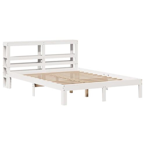Sengeramme med sengegavl 120x190 cm massivt fyrretræ hvid