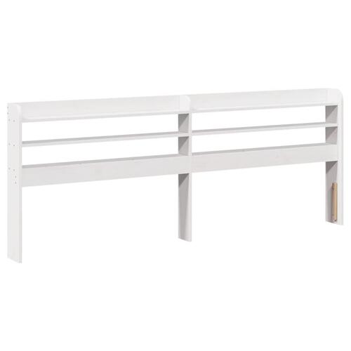 Sengeramme uden madras 200x200 cm massivt fyrretræ hvid