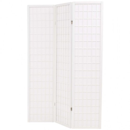 Foldbar 3-panels rumdeler japansk stil 120 x 170 cm hvid