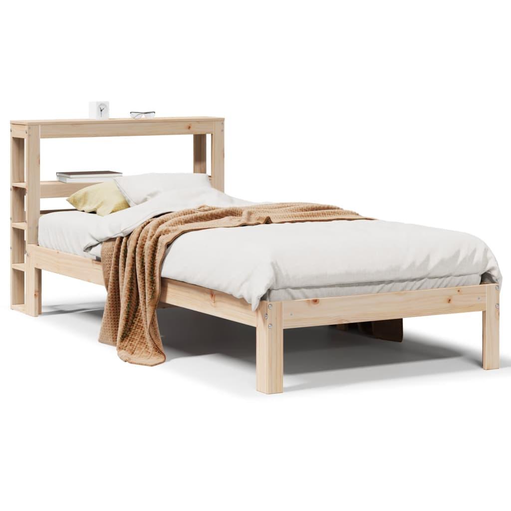 Sengeramme med sengegavl 90x200 cm massivt fyrretræ