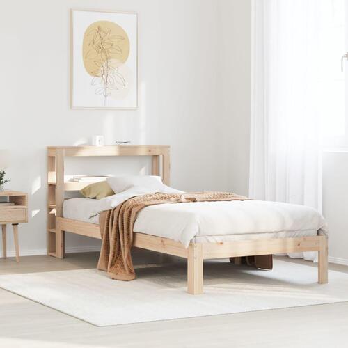 Sengeramme med sengegavl 90x200 cm massivt fyrretræ