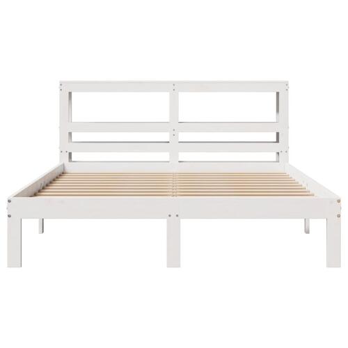 Sengeramme med hovedgærde uden madras Hvid 140x200 cm