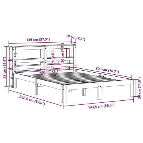 Sengeramme med hovedgærde uden madras Hvid 140x200 cm
