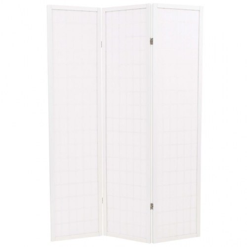 Foldbar 3-panels rumdeler japansk stil 120 x 170 cm hvid