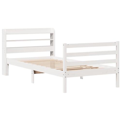 Sengeramme med hovedgærde uden madras Hvid 90x200 cm
