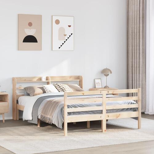 Sengeramme med sengegavl 160x200 cm massivt fyrretræ