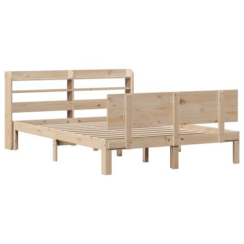 Sengeramme med sengegavl 150x200 cm massivt fyrretræ