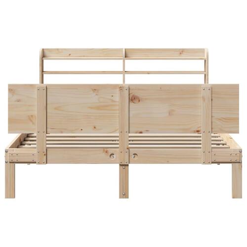 Sengeramme med sengegavl 150x200 cm massivt fyrretræ