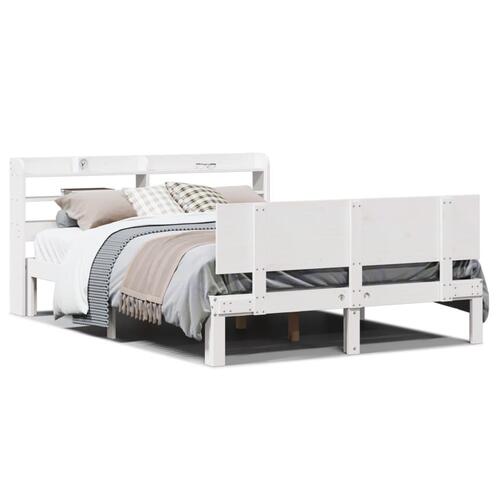 Sengeramme med hovedgærde uden madras Hvid 140x190 cm