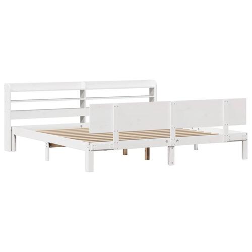 Sengeramme med hovedgærde uden madras Hvid 180x200 cm