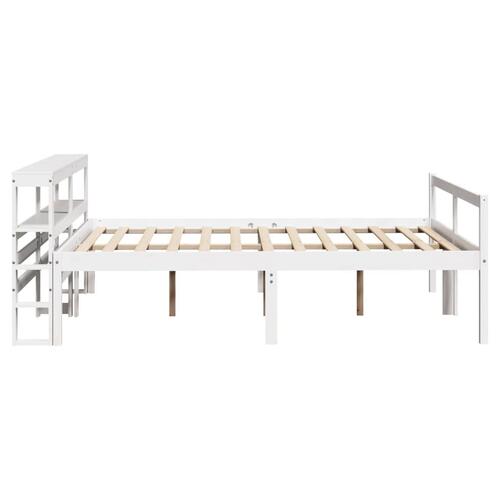 Seniorseng med sengegavl 150x200 cm massivt fyrretræ hvid