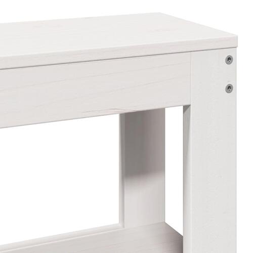 Seniorseng med sengegavl 150x200 cm massivt fyrretræ hvid