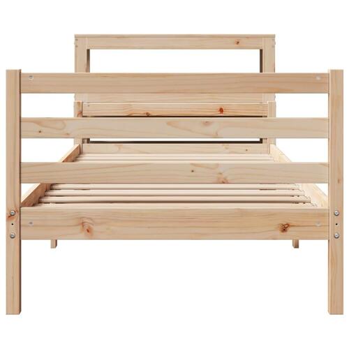 Sengeramme med sengegavl 100x200 cm massivt fyrretræ