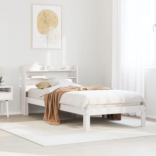 Sengeramme med hovedgærde uden madras Hvid 100x200 cm