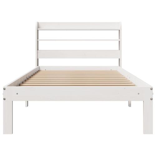 Sengeramme med hovedgærde uden madras Hvid 100x200 cm
