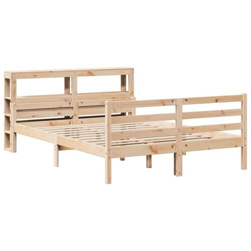 Sengeramme med sengegavl 150x200 cm massivt fyrretræ