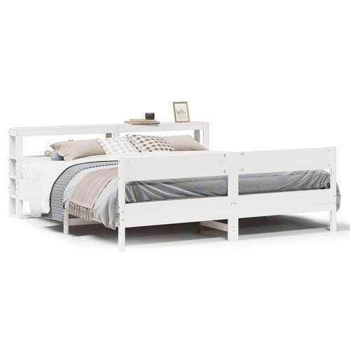Sengeramme uden madras 180x200 cm massivt fyrretræ hvid