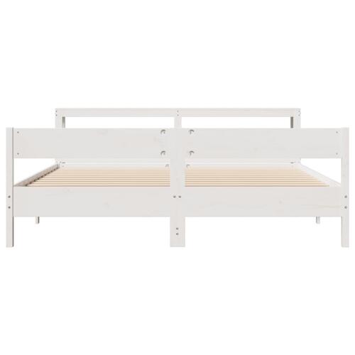 Sengeramme uden madras 180x200 cm massivt fyrretræ hvid