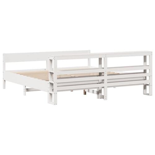 Sengeramme uden madras 180x200 cm massivt fyrretræ hvid