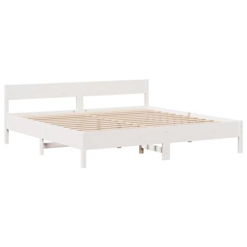 Sengeramme uden madras 180x200 cm massivt fyrretræ hvid