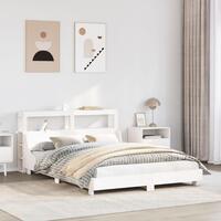 Sengeramme uden madras 160x200 cm massivt fyrretræ hvid
