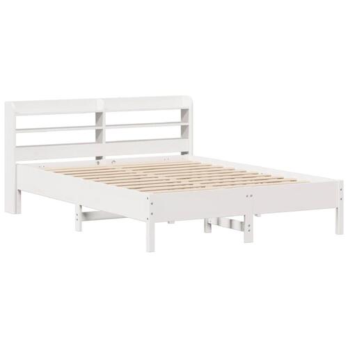 Sengeramme uden madras 160x200 cm massivt fyrretræ hvid
