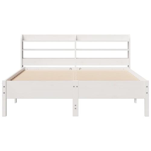 Sengeramme uden madras 160x200 cm massivt fyrretræ hvid