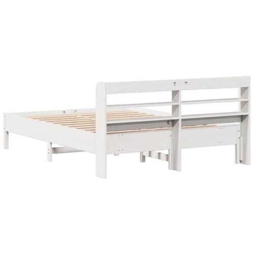 Sengeramme uden madras 160x200 cm massivt fyrretræ hvid