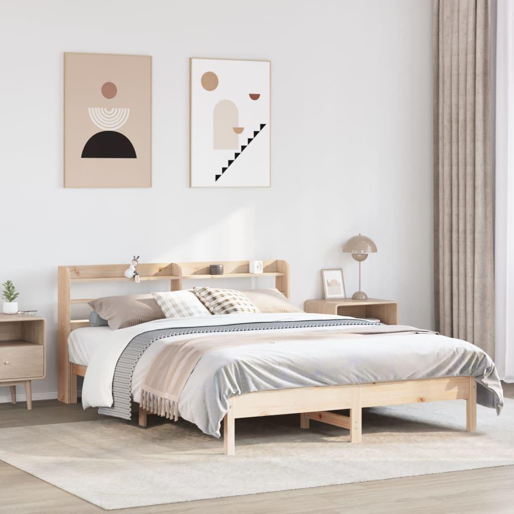 Sengeramme uden madras 140x200 cm massivt fyrretræ