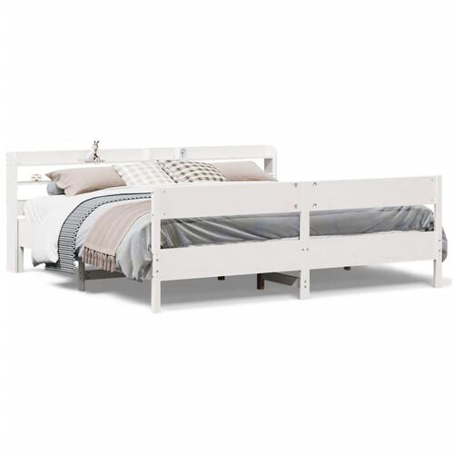 Sengeramme uden madras 180x200 cm massivt fyrretræ hvid