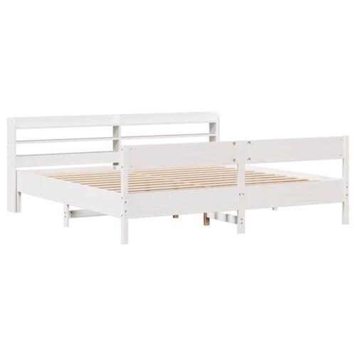 Sengeramme uden madras 180x200 cm massivt fyrretræ hvid