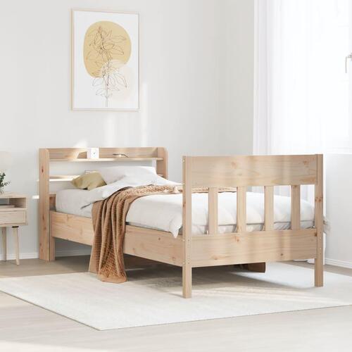 Sengeramme uden madras 100x200 cm massivt fyrretræ