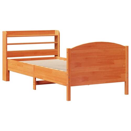 Sengeramme uden madras 90x200 cm massivt fyrretræ gyldenbrun