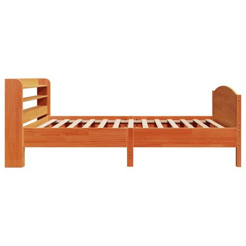 Sengeramme uden madras 90x200 cm massivt fyrretræ gyldenbrun