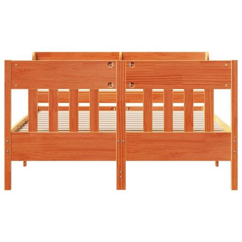 Sengeramme uden madras 140x200 cm massivt fyr gyldenbrun