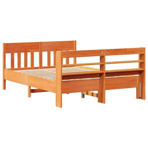 Sengeramme uden madras 140x200 cm massivt fyr gyldenbrun