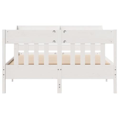 Sengeramme uden madras 140x190 cm massivt fyrretræ hvid