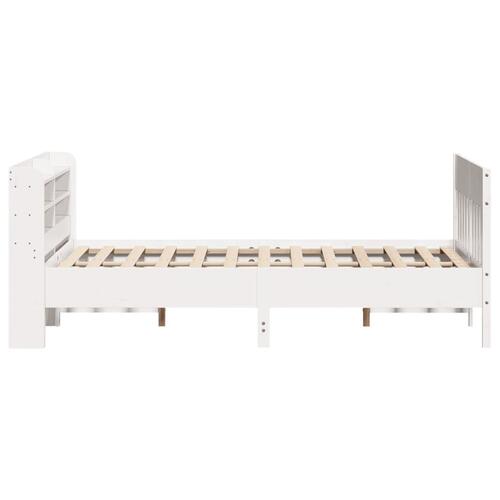 Sengeramme uden madras 140x190 cm massivt fyrretræ hvid