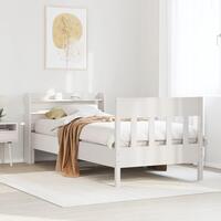 Sengeramme uden madras 75x190 cm massivt fyrretræ hvid