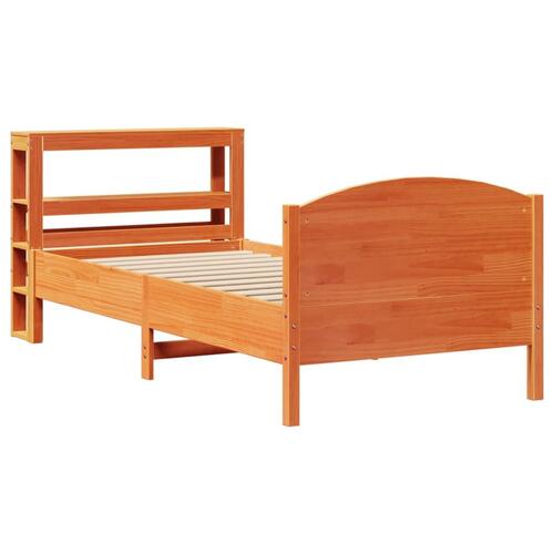 Sengeramme uden madras 100x200 cm massivt fyrretræ gyldenbrun