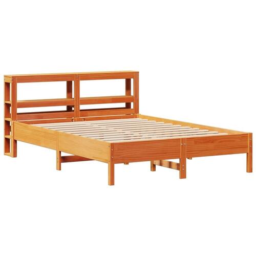 Sengeramme uden madras 150x200 cm massivt fyrretræ gyldenbrun