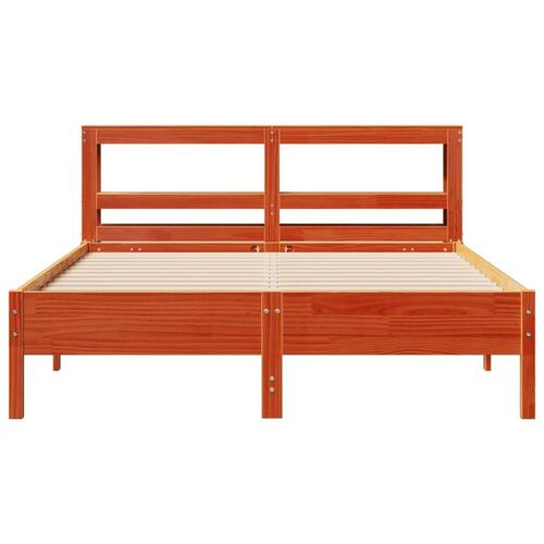 Sengeramme uden madras 150x200 cm massivt fyrretræ gyldenbrun
