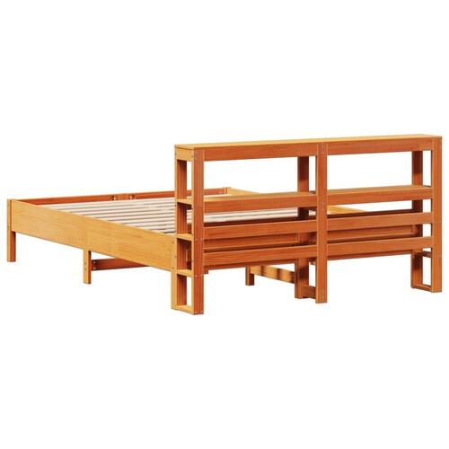 Sengeramme uden madras 150x200 cm massivt fyrretræ gyldenbrun