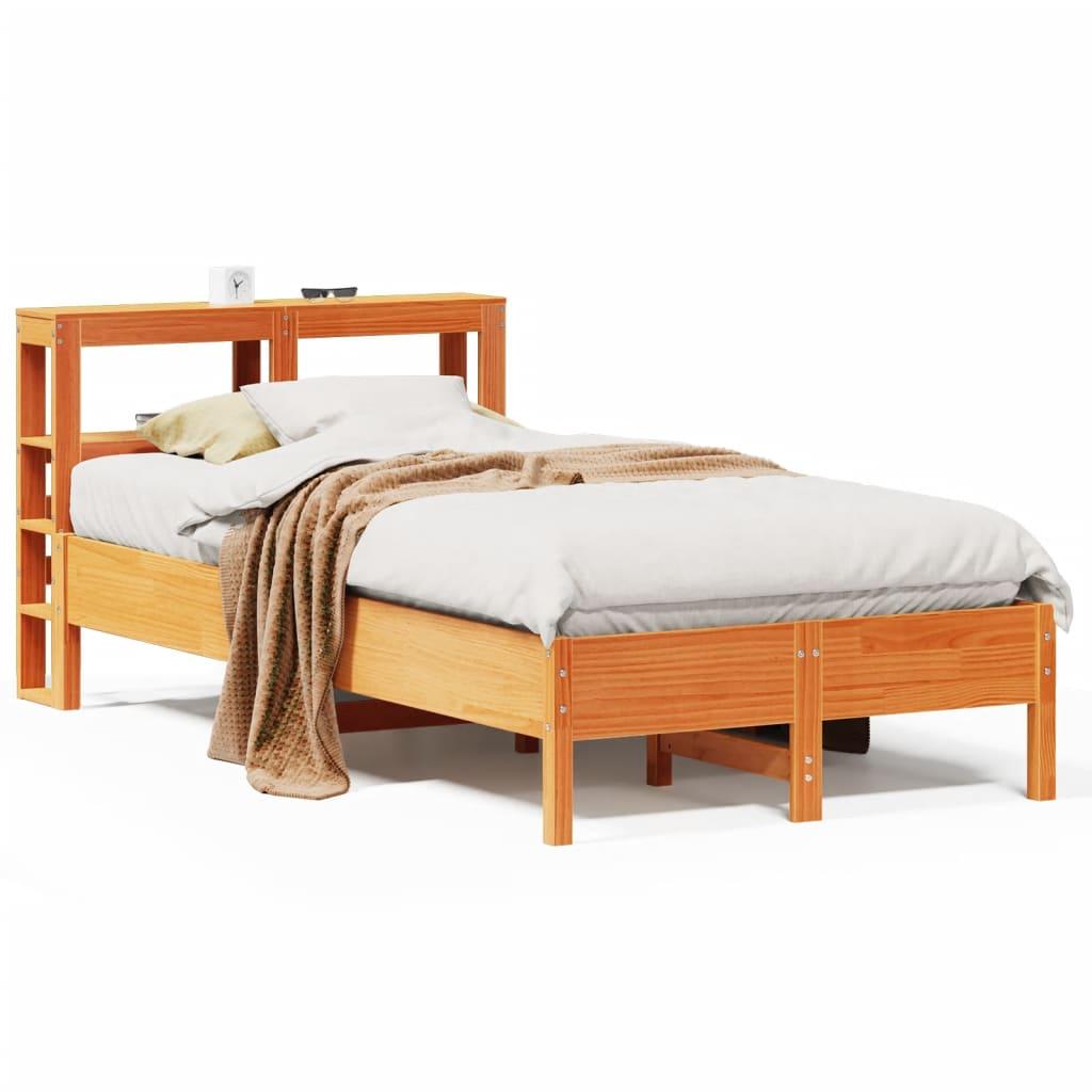 Sengeramme uden madras 120x190 cm massivt fyrretræ gyldenbrun