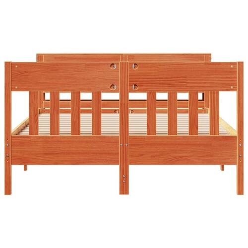 Sengeramme uden madras 150x200 cm massivt fyrretræ gyldenbrun