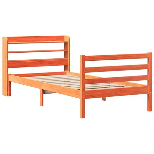Sengeramme uden madras 90x190 cm massivt fyrretræ gyldenbrun