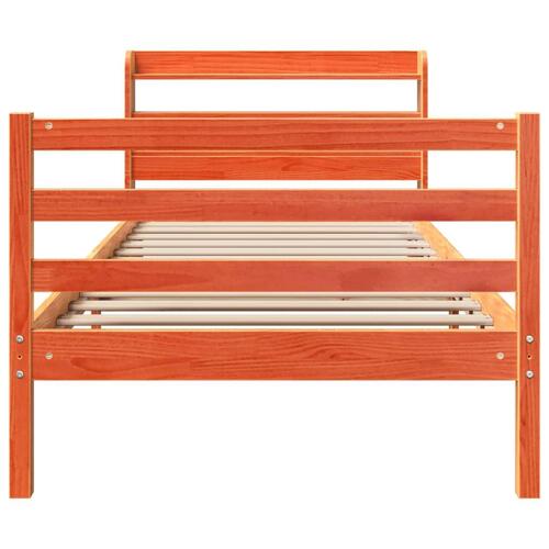 Sengeramme uden madras 90x190 cm massivt fyrretræ gyldenbrun