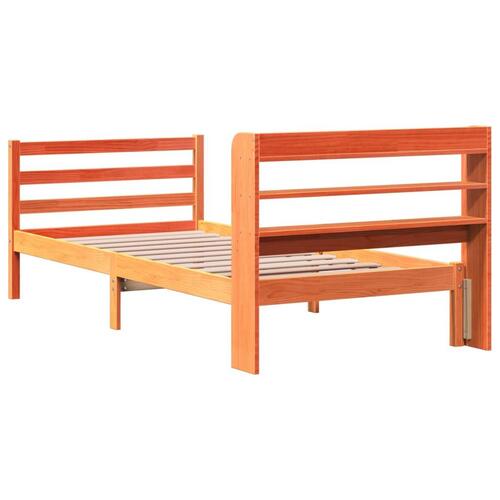 Sengeramme uden madras 100x200 cm massivt fyrretræ gyldenbrun