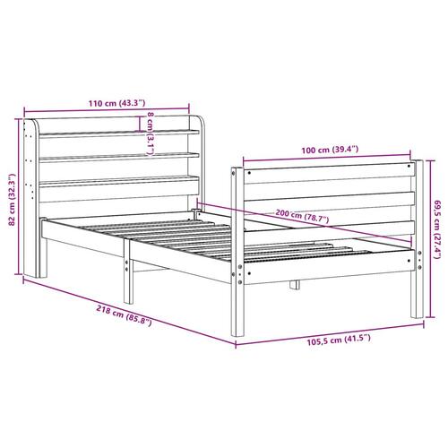 Sengeramme uden madras 100x200 cm massivt fyrretræ gyldenbrun
